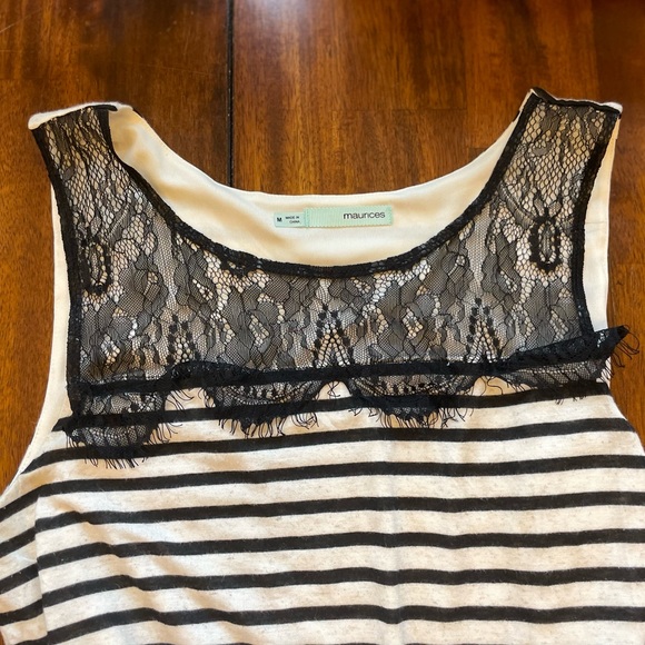 Maurices medium black and white stripe dress belt and lace - Picture 8 of 10